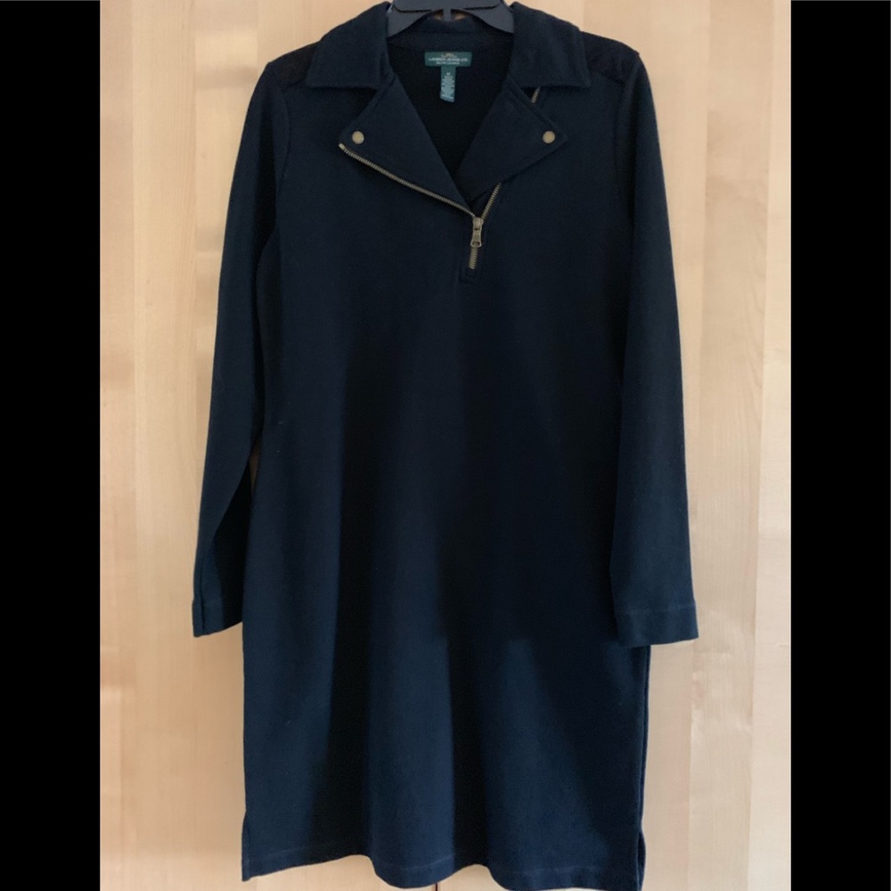 Ralph Lauren Black Dress 100% Cotton Sz Medium